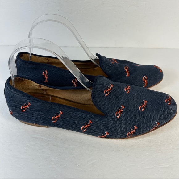 Coach Navy and Orange Patterned Women’s Loafers 11B - Picture 5 of 10